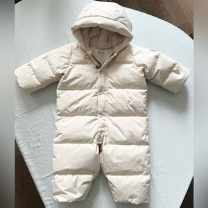 Bonpoint Cream Quilted Hooded Snowsuit